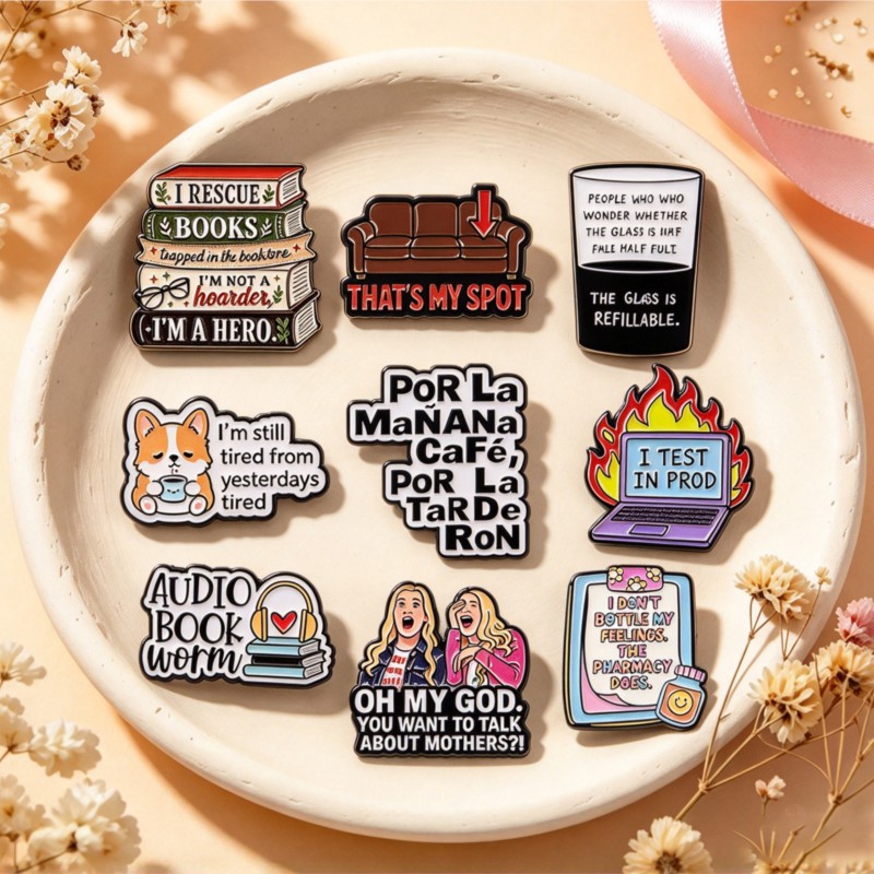Tablet Cute Accessories - دبابيس مينا بعبارات مضحكة ولطيفة مع