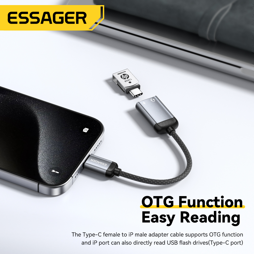 Essager نوع C كابل محول الصوت  - مراجعة Wired Earphone Lightning وسعره