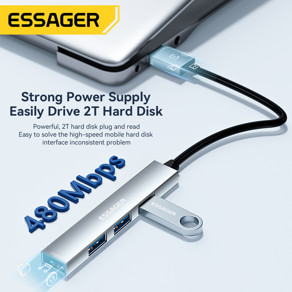 Essager 4 في 1 USB C كابل محور - مراجعة Usb Hub Type C وسعره